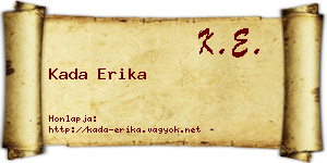 Kada Erika névjegykártya
